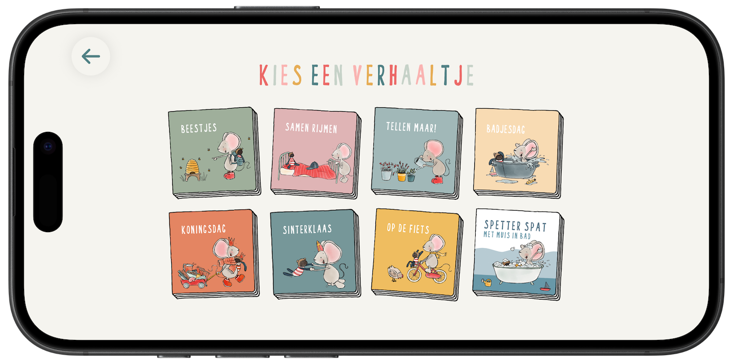 Thuis bij Muis on iPhone – pick a story from eight little books